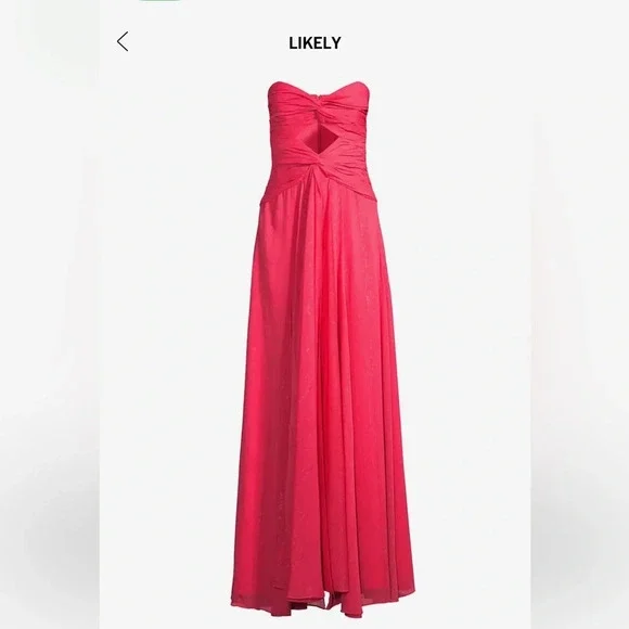 LIKELY Clea Gown in Raspberry Color - Picture 4 of 10